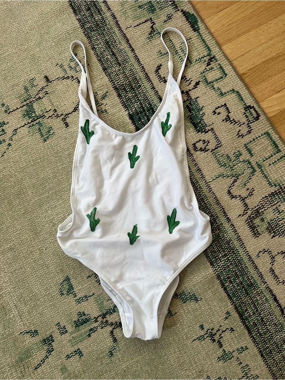 Unique White Cactus One-Piece Swimsuit
